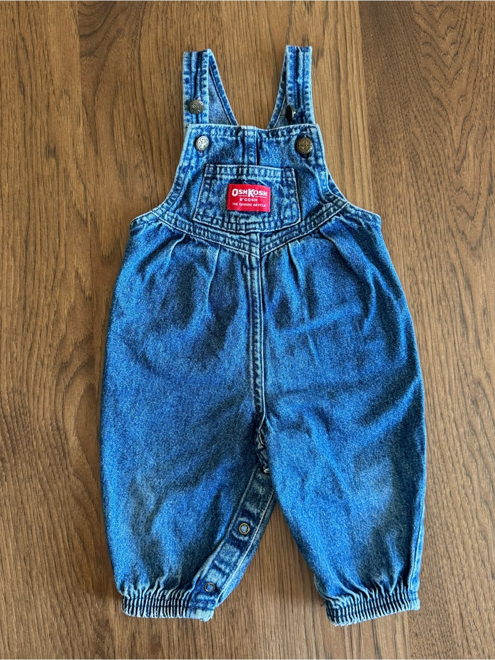 OshKosh B'gosh Classic Dark Blue Denim Vintage Bubble USA Overalls